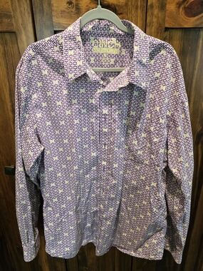 Men's CINCH Purple Patterned Long-Sleeve Shirt